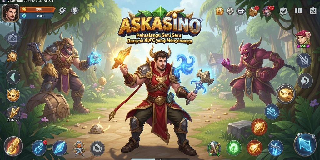 Gameplay ASKASINO yang mendebarkan dan penuh aksi dalam dunia RPG.
