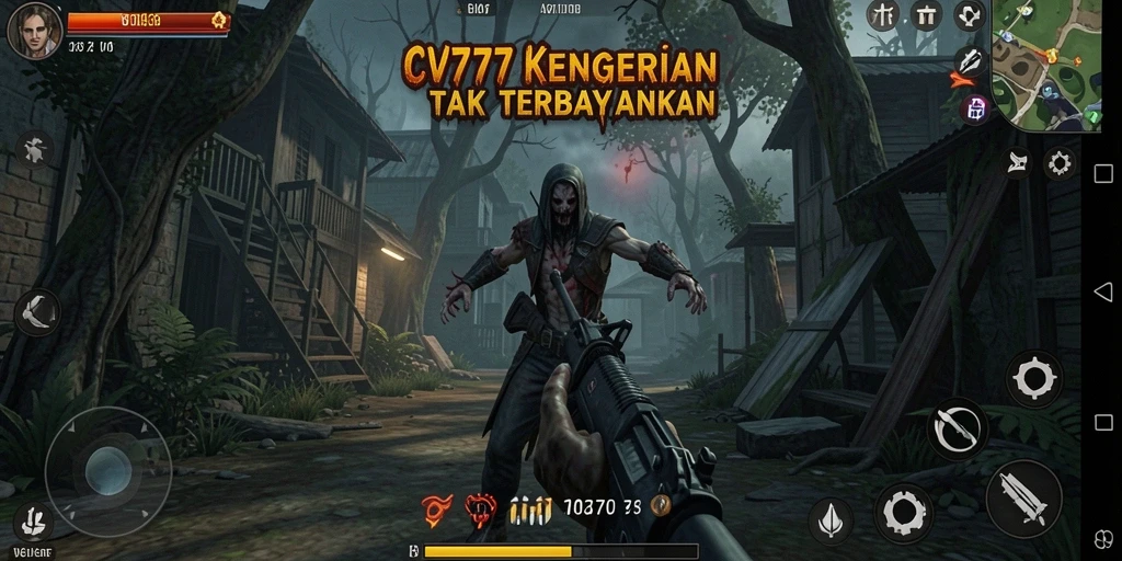 Gameplay mendebarkan CV777 sedang berlangsung dalam suasana menyeramkan.