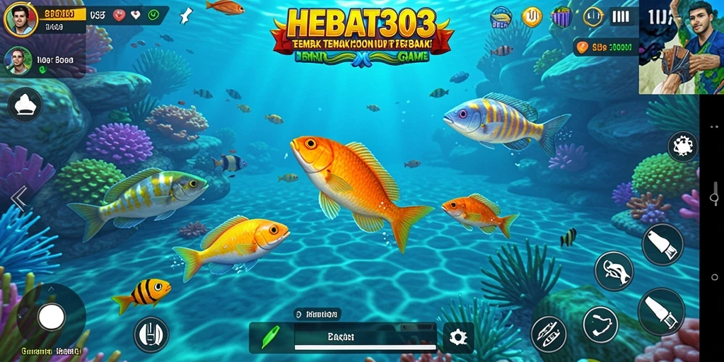 Tangkapan layar gameplay HEBAT303 menampilkan aksi menembak ikan yang seru.