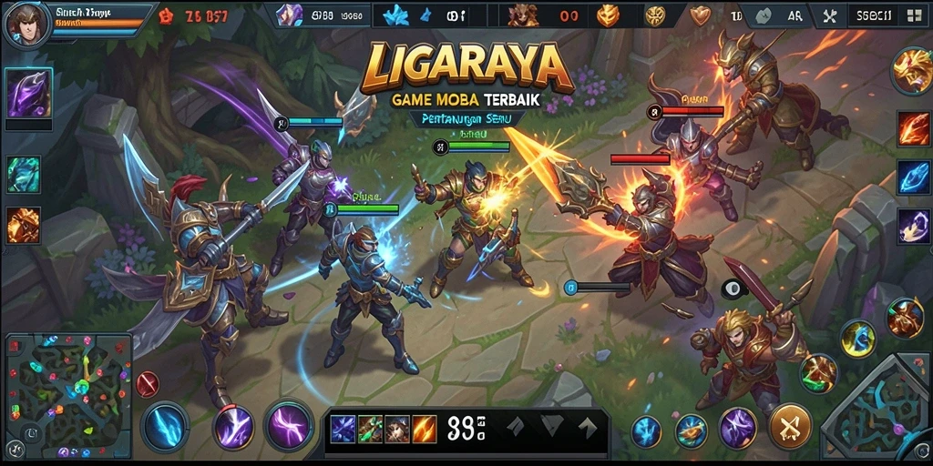 Tampilan gameplay LIGARAYA yang mendebarkan di arena pertarungan.