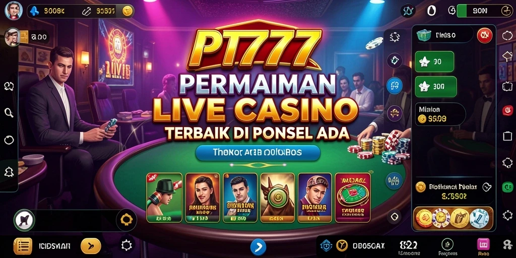 Tampilan gameplay Live Casino PT777 yang menarik dan interaktif.